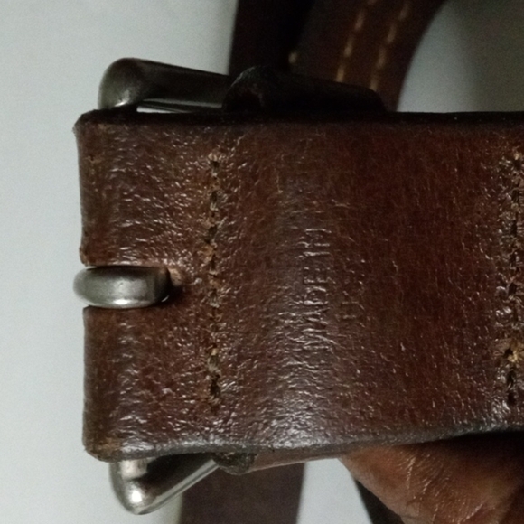 Leather Belt, 42  "Brown  with stitching, preowned - Picture 5 of 5